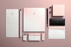 笔记本办公用品VI样机效果图