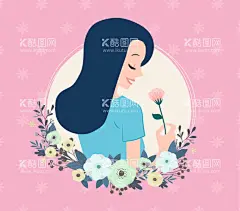 女神节插画  - 源文件下载【酷图网】手绘女孩,鲜花女孩,鲜花少女,少女插画,女人,女人插画,美丽女人,青春女孩,靓丽女孩,女孩背影,三八节插画,女生节插画,女神节插画,