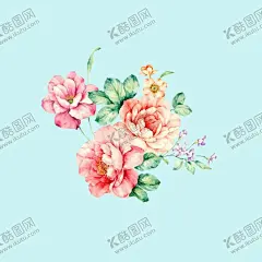 手绘水彩月季  【酷图网】手绘水彩月季,水彩花卉,手绘花卉背景,花卉底纹背景,花卉素材,