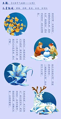 国潮节气插画《大寒》、《立春》、《雨水》——文物碰撞-古田路9号-品牌创意/版权保护平台