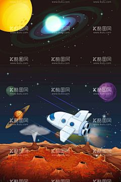 矢量太空手绘宇宙  - 源文件下载【酷图网】矢量,太空,手绘,宇宙,火星,宇宙飞船,