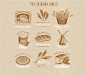 面包糕点磨坊小麦甜品手绘素描 包装元素AI矢量设计素材 (4)