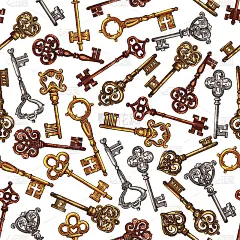 矢量无缝模式的草图复古键