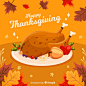 Free vector lovely thanksgiving day background with flat design