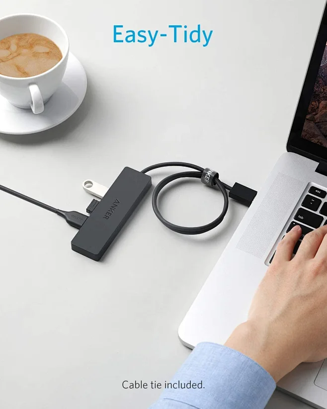 Anker Hub USB 3.0 Ultra Slim A 4 Porte: Espandi Le Porte Del Tuo Computer In Modo Facile E Veloce, Design Nero Elegante.