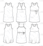 Set of summer sleeveless dresses and  fashion styl
