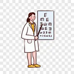 女医生拿着视力表场景元素图卡通手绘PNG图片 来自PNG搜索网 pngss.com 免费免扣png素材下载！