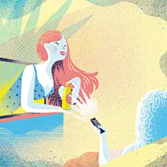 捷克斯洛伐克插画师传统丝网质感插画作品