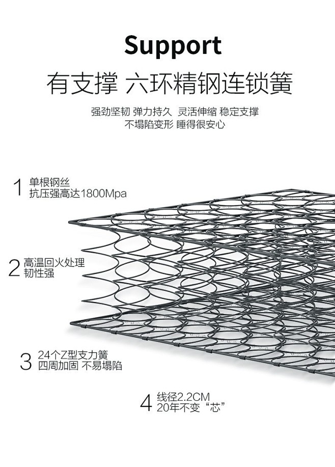 顾家家居 进口乳胶椰棕床垫 邦尼尔整网弹...