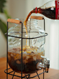 玻璃可乐桶带龙头甜品台饮料桶果汁罐柠檬冷水圆形美式罐威士忌瓶-tmall.com天猫