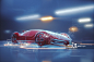 Conceptual generic futuristic sports car_创意图片