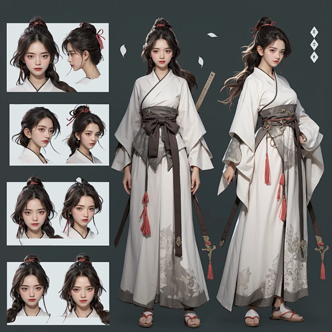 AI古风武侠角色插画素材 国风人物服装设计 影视游戏角色概念设定-淘宝网-花瓣网