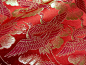 日本进口 和风布料 西阵织 金襕织物 织锦缎 云中鹤（红 金）-淘宝网