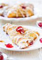 cherry and cream cheese turnovers with vanilla cream cheese glaze.