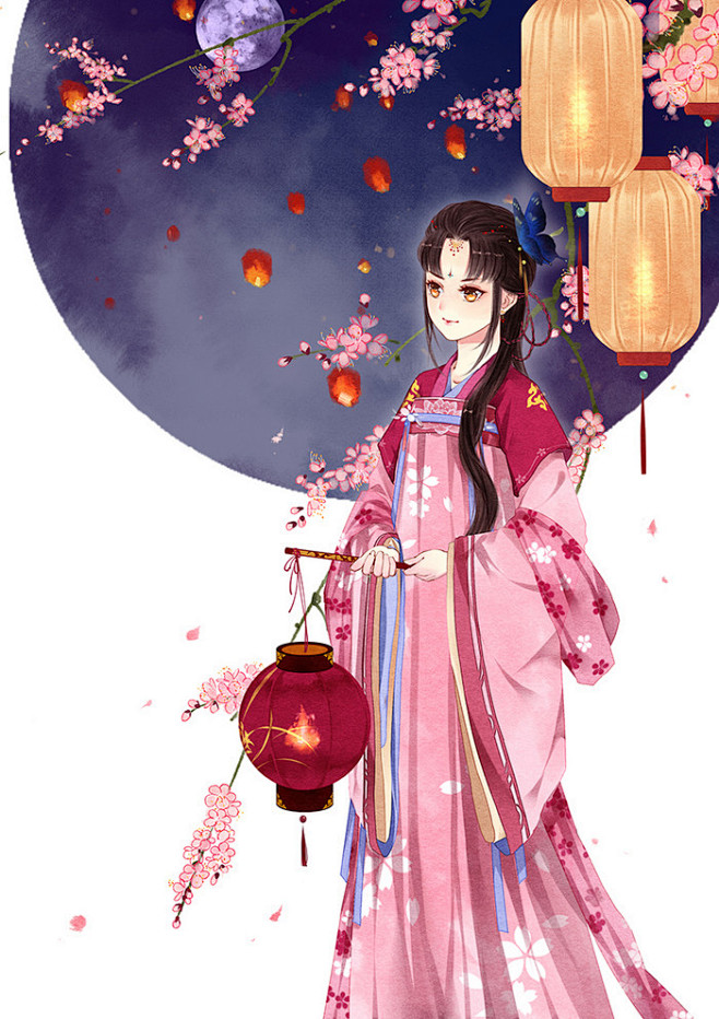 去年元夜时，花市灯如昼。
月到柳梢头，人...