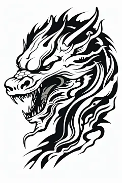 AI数字艺术手绘龙年剪影插画元素-众图网