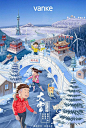 万科2018年24节气海报-大雪，插画师 曱甴社作品