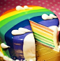 [] 缤纷彩虹蛋糕，生日蛋糕玩点花样，给TA定一款彩虹吧！不知里面是不是七种口味呢？