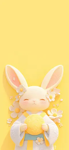 卡通兔子 中秋主题壁纸