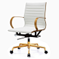 M365 Gold/White Vegan Leather Office Chair