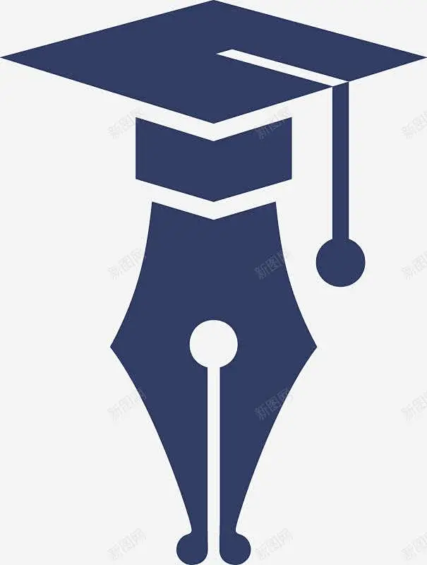 钢笔学士帽矢量图图标 创意素材-花瓣网