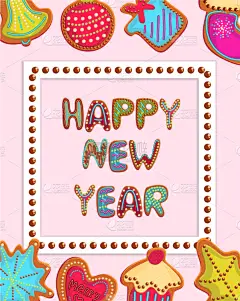 贺卡,模板,可爱的,华丽的,传统,蛋糕,面包,食品,问候