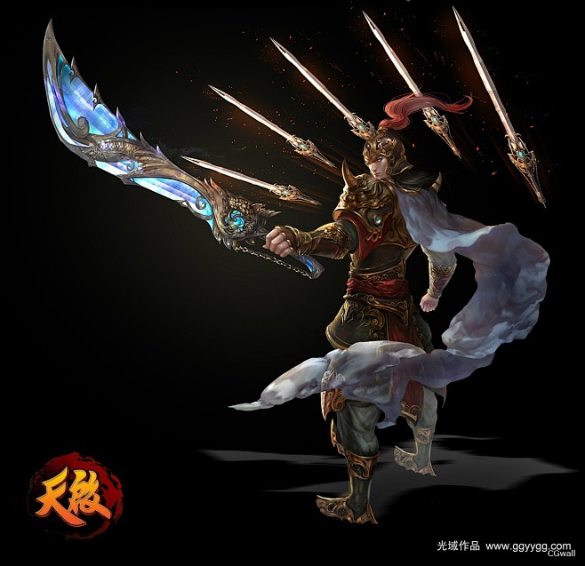 CGwall游戏原画网站_天行剑男战士