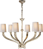 RUHLMANN SIX LIGHT CHANDELIER. This would be good if we go with the Baker sideboard that has very ruhlmann sort of lines to it.
