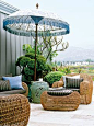 Bohemian Outdoor Umbrella Shades Woven Patio Furniture - MyHomeIdeas.com: 