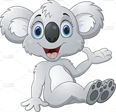 可爱的考拉卡通挥手