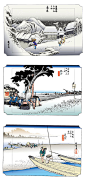 1082日式浮世绘AI矢量印花插画墙绘餐厅日本风格图案背景设计素材-淘宝网