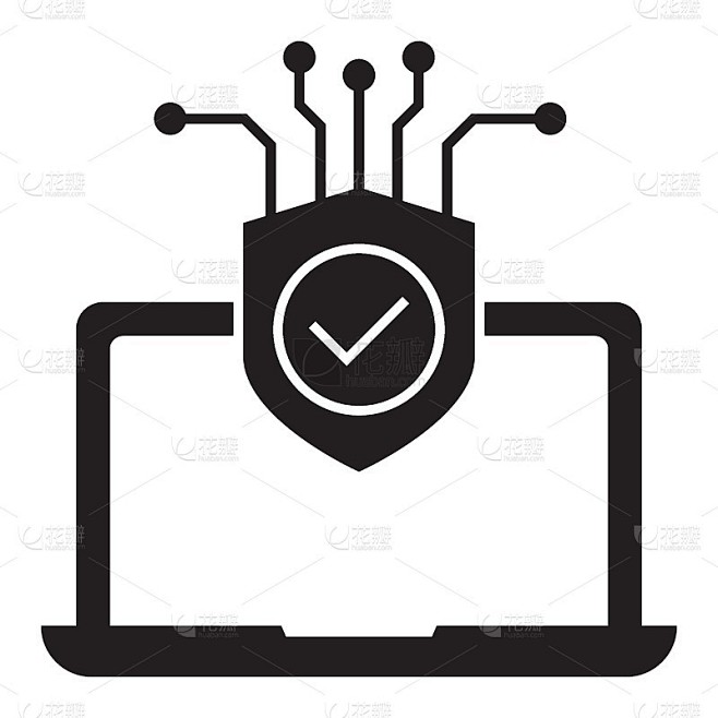 安全智能操作通过物联网应用矢量图标设计