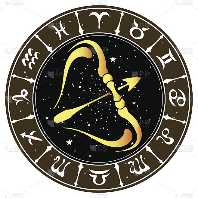 射手座星座，矢量插图