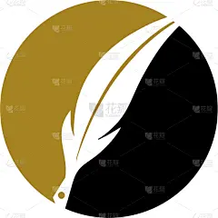 品牌名称,鹅毛笔,商务,模板,现代,圆形,纸,复古