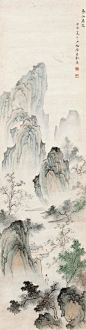 陈少梅山水画《春山寻友》