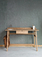 忆朴 全实木书桌 电脑桌北欧风格家用写字台学习桌现代简约家具-淘宝网