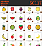 可爱日韩卡通水果图标扁平化网页UI元素合集矢量图片素材EPS格式-淘宝网