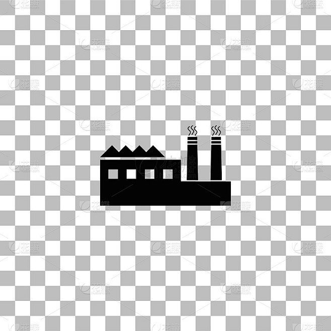 Industrial building factory and power plants icon