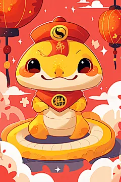 新年生肖蛇高清可爱素材