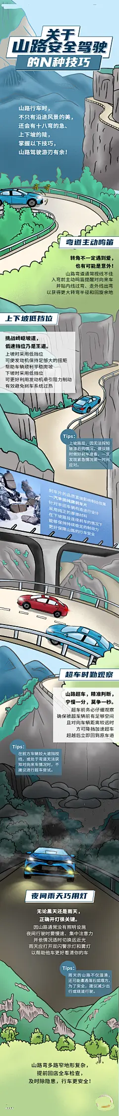 汽车插画微信长图海报