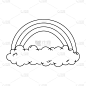 cute rainbow with clouds