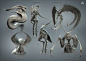 ZBrush Live Stream Sketch Dump , Ashley A. Adams : Finally got around to rendering out half of the sculpts I've done during the Pixologic streams! 
Each of these was done during a single stream session. All just for funs, top-of-the-head sculpts to get lo