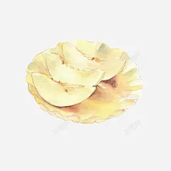 哈密瓜果盘手绘画片 创意素材