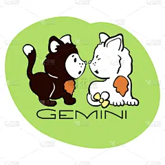 可爱的,双子座,贺卡,标签,生日,计算机图标,猫,性格,标志,小猫