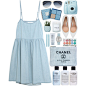 A fashion look from July 2016 featuring blue dress, pointed toe pumps and chanel handbags. Browse and shop related looks.
