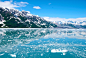 阿拉斯加州, 冰川, 冰, 山, 景观, 雪, 性质, 反映, 水, 冬天, 蓝蓝的天空