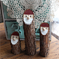 【卡米优品】原创zakka实木原木圣诞老人手绘创意木桩摆件木桩-淘宝网