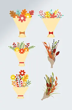 精美手绘花束插画素材