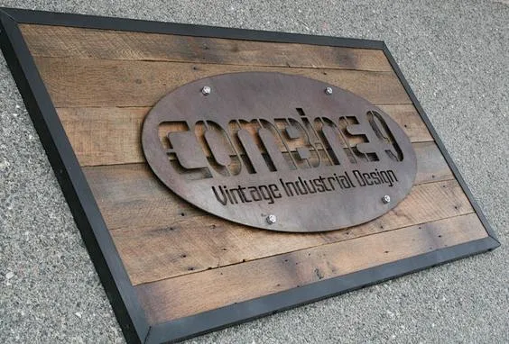 Custom Made Modern Industrial/Vintage Style Custom Signs. Urban. Steel ...