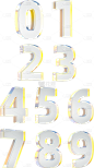3D玻璃质感倒计时数字贴纸